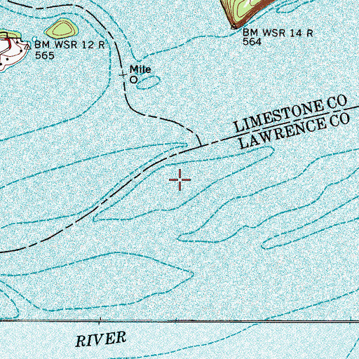 Topographic Map of Howard Island (historical), AL