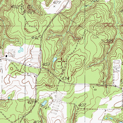 Topographic Map of Sandy Springs Campground, TX