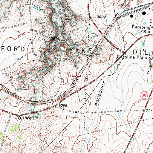 Topographic Map of Sanford Yake Oil Field, TX
