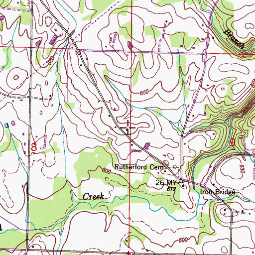 Topographic Map of Iron Bridge School (historical), AL