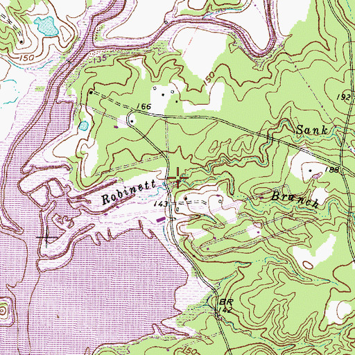 Topographic Map of Sank Branch, TX