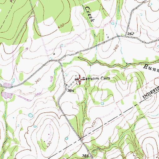 Topographic Map of Sansom Cemetery, TX