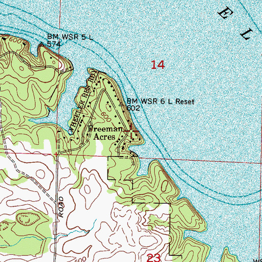 Topographic Map of Jackson Chute (historical), AL