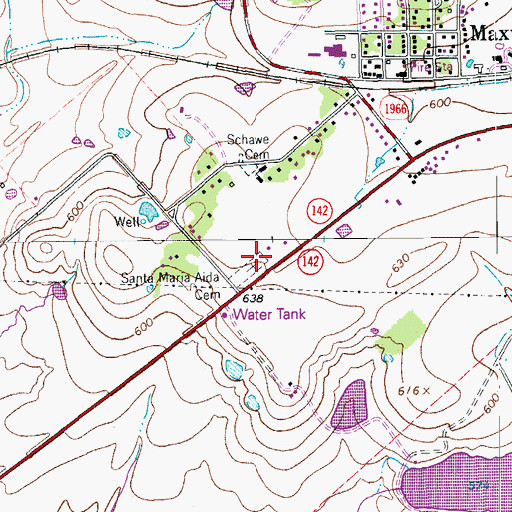 Topographic Map of Santa Maria Aida Cemetery, TX