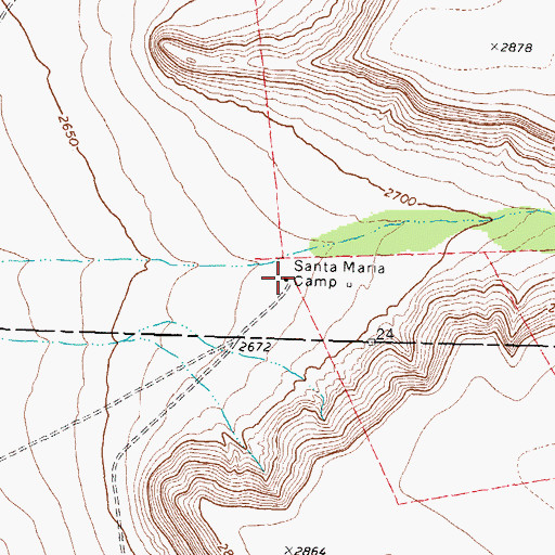 Topographic Map of Santa Maria Camp, TX