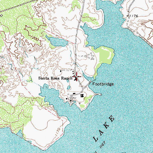 Topographic Map of Santa Rosa Ranch, TX