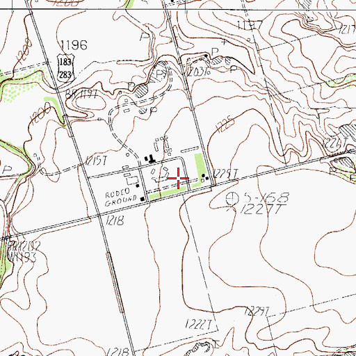 Topographic Map of Santa Rosa Roundup Rodeo Grounds, TX
