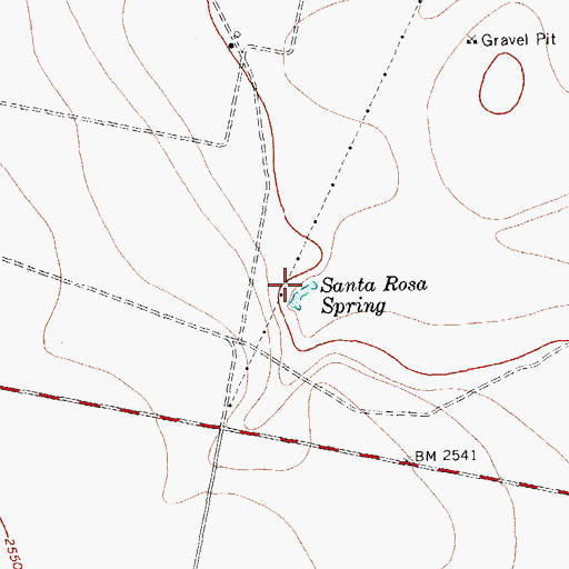 Topographic Map of Santa Rosa Spring, TX