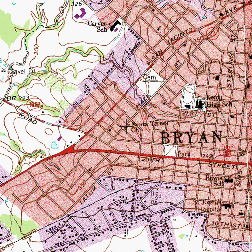 Topographic Map of Santa Teresa Church, TX