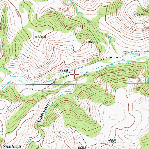 Topographic Map of Santana Canyon, TX