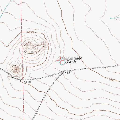 Topographic Map of Santiago Tank, TX