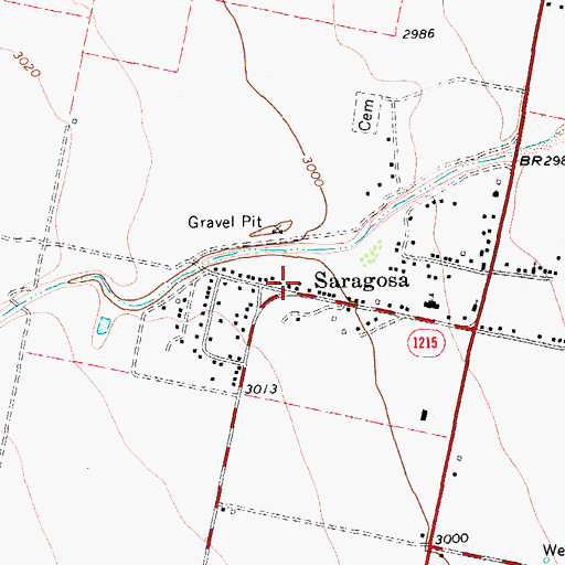 Topographic Map of Saragosa, TX