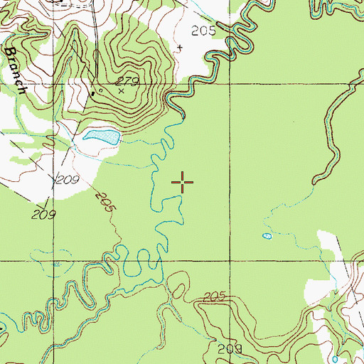 Topographic Map of Sardis Branch, TX
