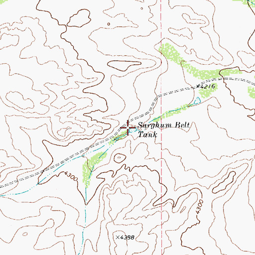 Topographic Map of Sarghum Belt Tank, TX