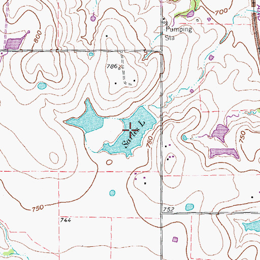 Topographic Map of Sarles Lake, TX