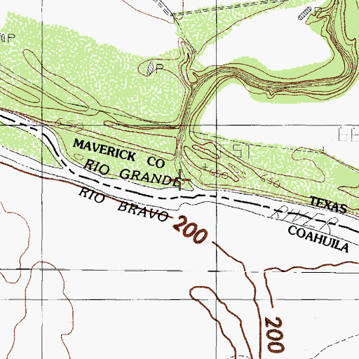 Topographic Map of Saus Creek, TX