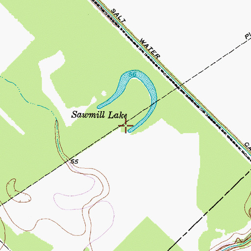 Topographic Map of Sawmill Lake, TX