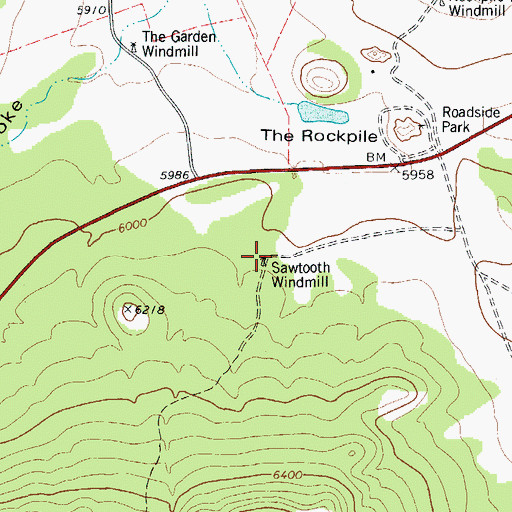 Topographic Map of Sawtooth Windmill, TX