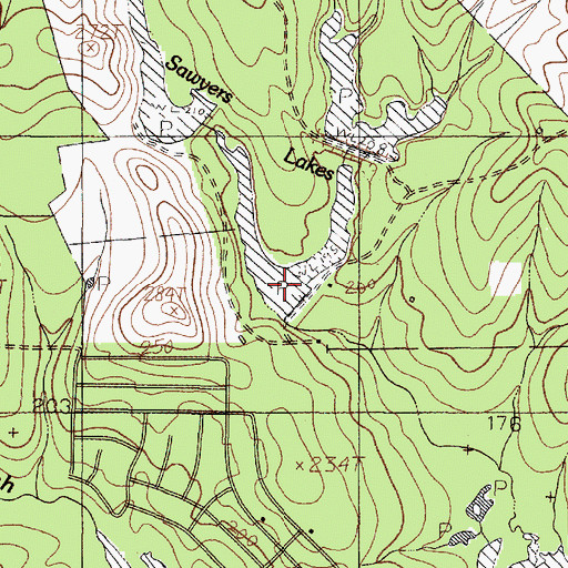 Topographic Map of Sawyers Lakes, TX