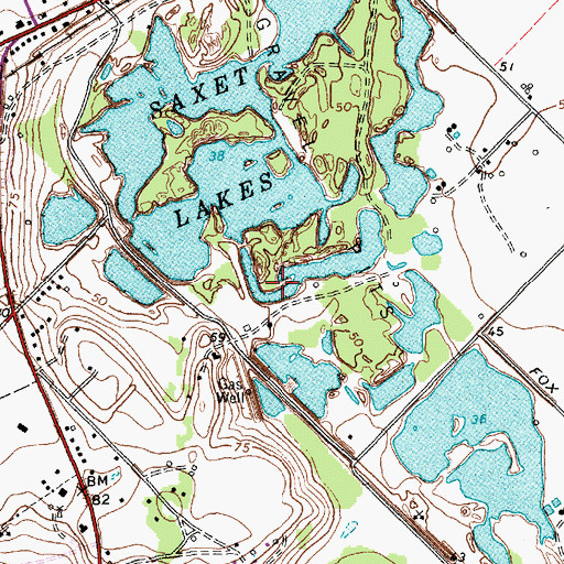 Topographic Map of Saxet Lakes, TX