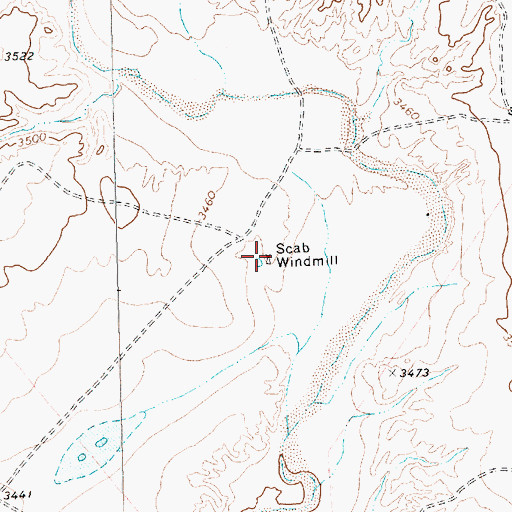 Topographic Map of Scab Windmill, TX