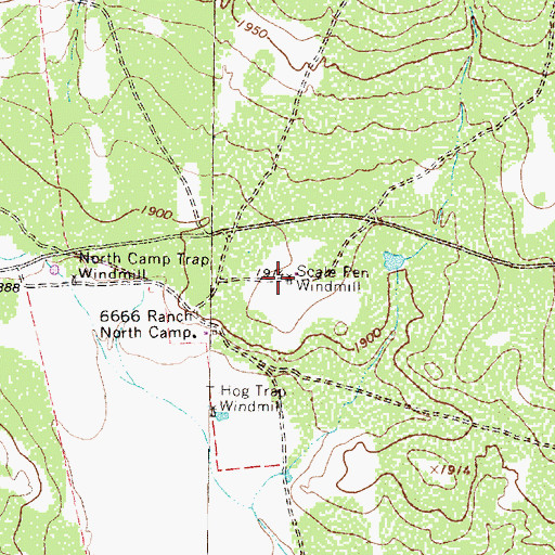 Topographic Map of Scale Pen Windmill, TX