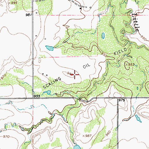 Topographic Map of Scaling Oil Field, TX