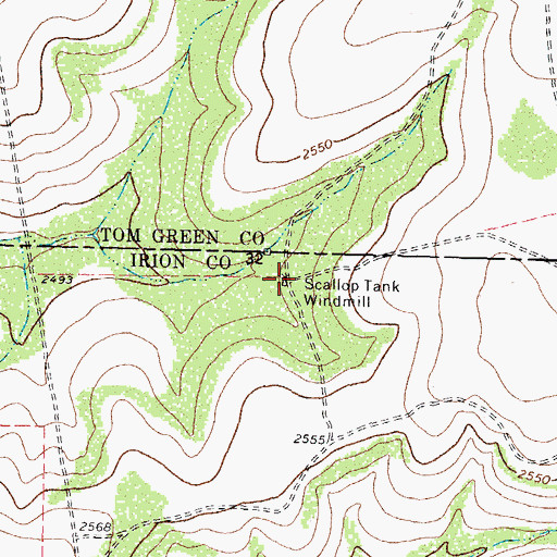 Topographic Map of Scallop Tank Windmill, TX