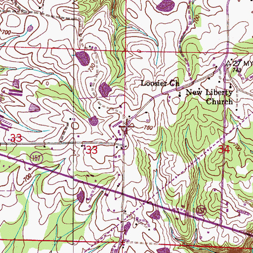 Topographic Map of Loosier, AL