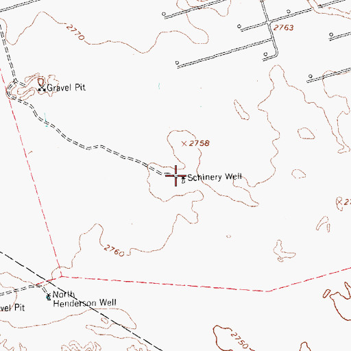 Topographic Map of Schinery Well, TX