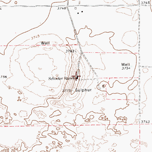 Topographic Map of Schooler Ranch, TX