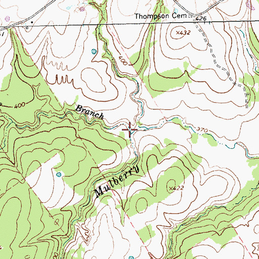 Topographic Map of Schoolhouse Branch, TX
