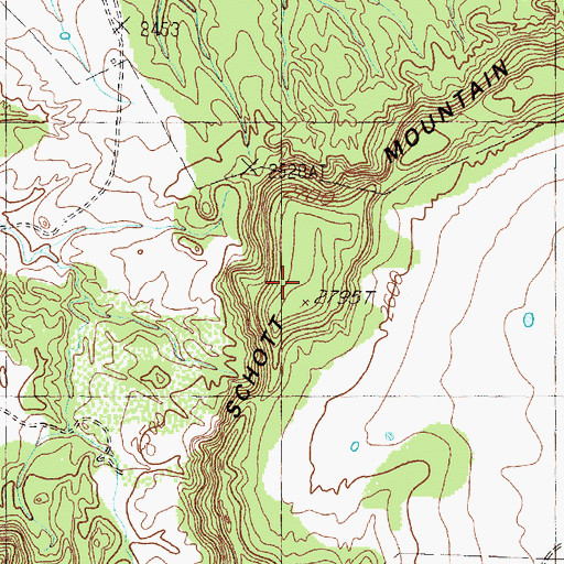 Topographic Map of Schott Mountain, TX