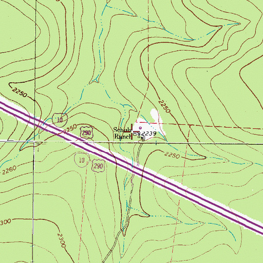 Topographic Map of Schulz Ranch, TX