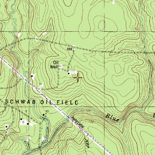 Topographic Map of Schwab Oil Field, TX