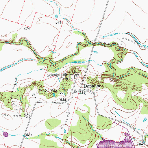 Topographic Map of Science Hill Cemetery, TX