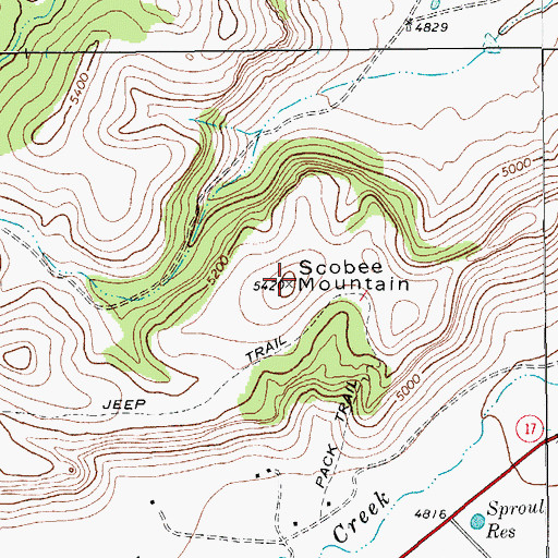 Topographic Map of Scobee Mountain, TX
