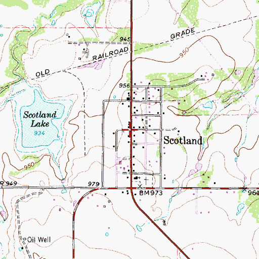 Topographic Map of Scotland, TX