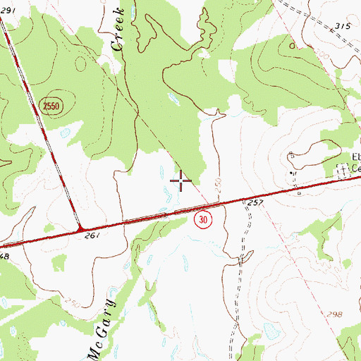 Topographic Map of Scott Branch, TX