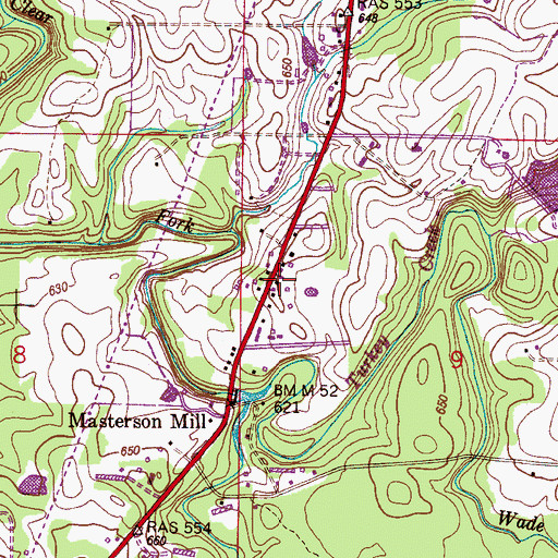 Topographic Map of Masterson School (historical), AL