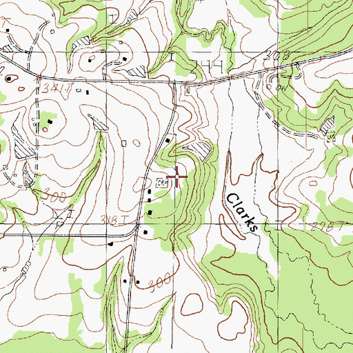 Topographic Map of Scott Cemetery, TX