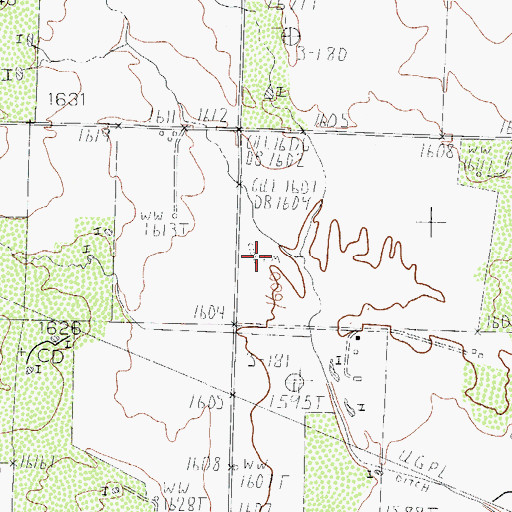 Topographic Map of Scott Cemetery, TX