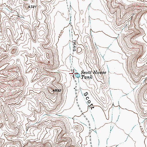 Topographic Map of Scott House Tank, TX