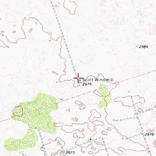 Topographic Map of Scott Windmill, TX