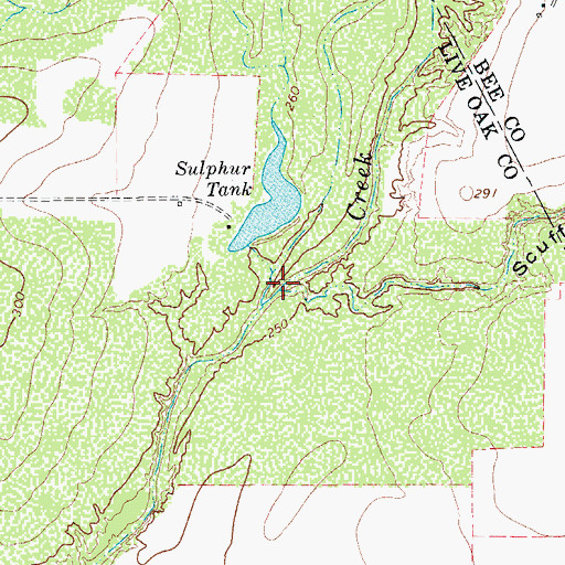 Topographic Map of Scuffle Hollow, TX