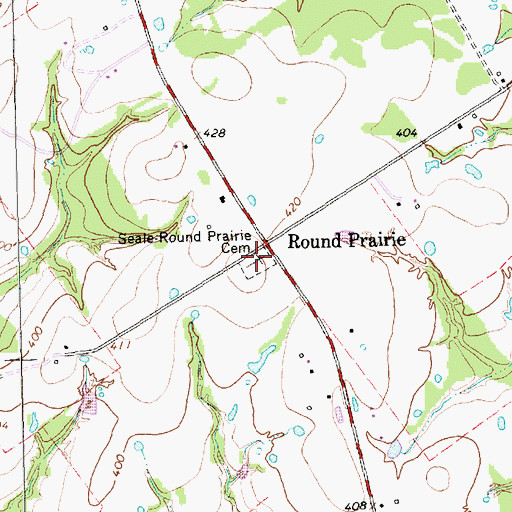 Topographic Map of Seale-Round Prairie Cemetery, TX