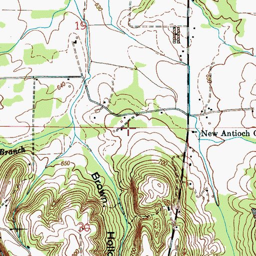 Topographic Map of Midway School (historical), AL