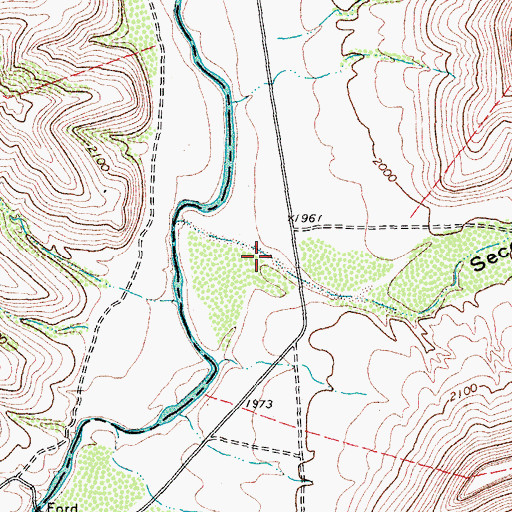 Topographic Map of Second Canyon, TX