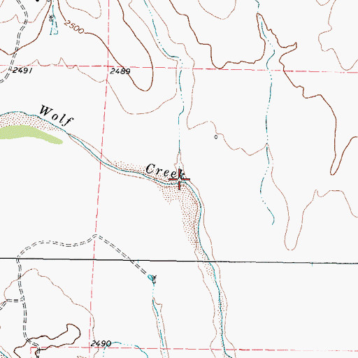 Topographic Map of Second Creek, TX