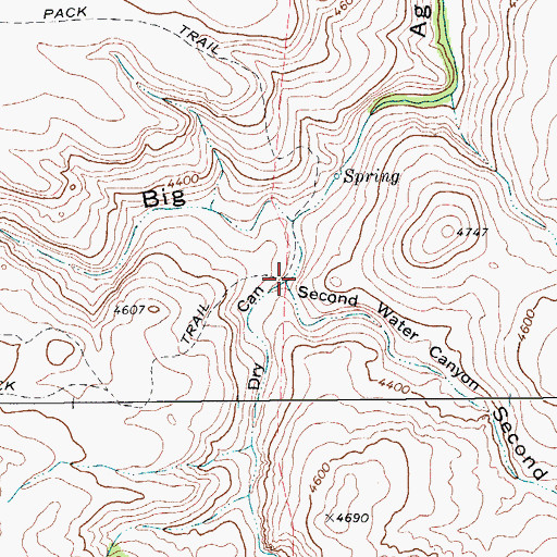 Topographic Map of Second Water Canyon, TX
